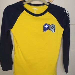 Boys Size 10 Osh Kosh Gamer Gaming Flippy Sequin  T-shirt Shirt Blue Yellow